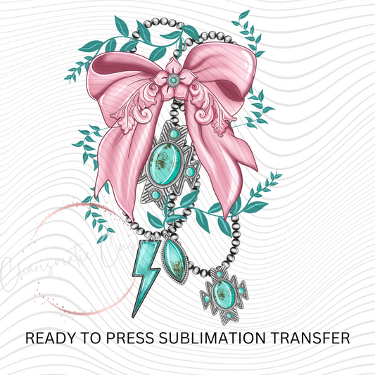Retro Boho Pink Bow NEW DROP- Ready to Press Sublimation Print Transfer