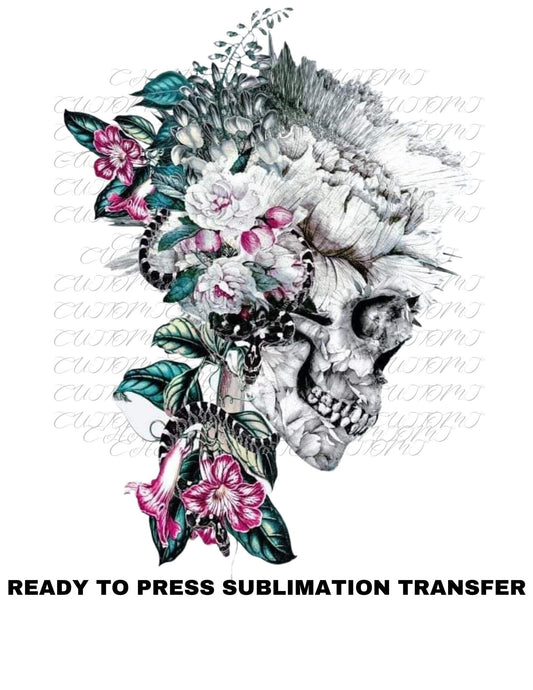 Skull Ready to Press Sublimation Print Transfer