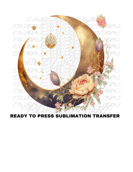 Boho Moon Ready to Press Sublimation Print Transfer