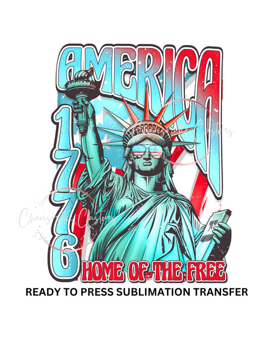 American, 1776, Lady Liberty - NEW DROP- Ready to Press Sublimation Print Transfer