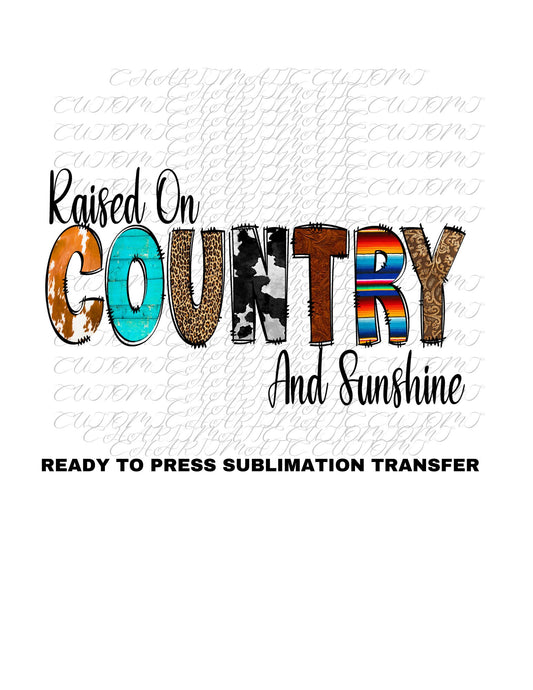 Country and Sunshine Ready to Press Sublimation Print Transfer