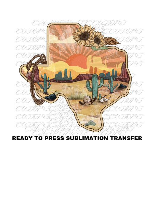 Texas Country Ready to Press Sublimation Print Transfer