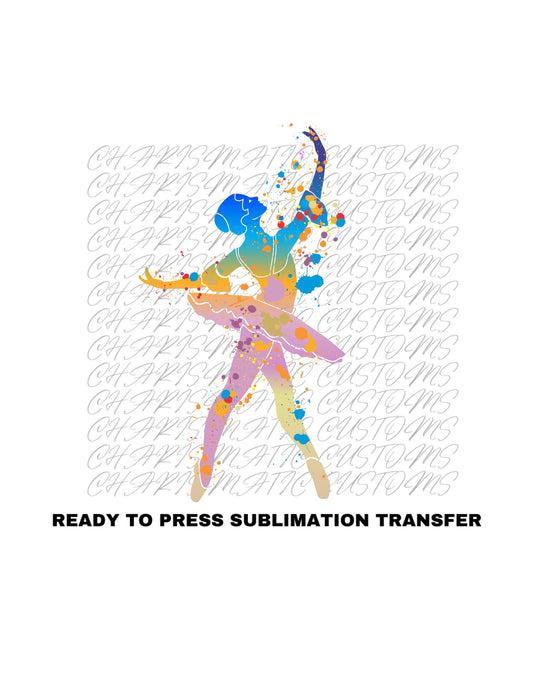 Ballet Dancer Ready to Press Sublimation Print Transfer