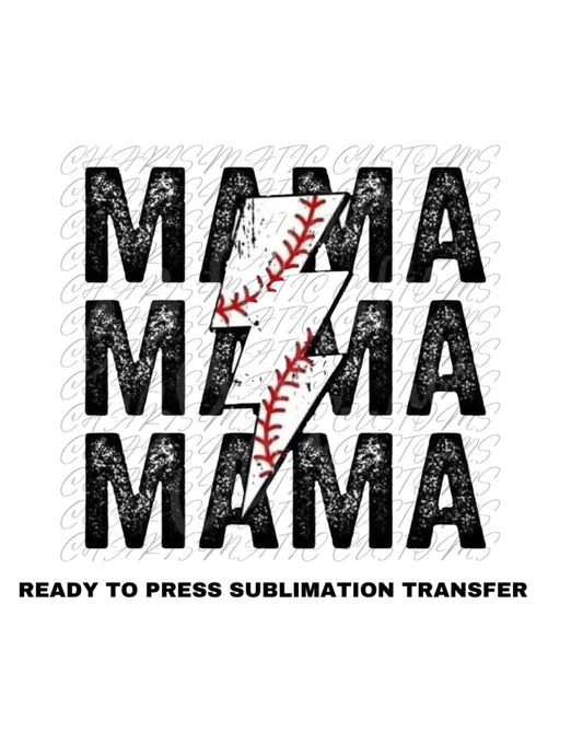 Mama Baseball Ready to Press Sublimation Print Transfer