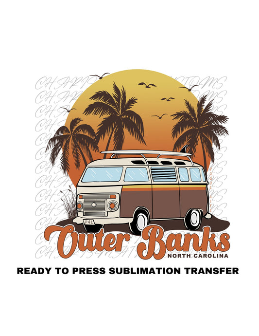 Outer Banks clean non distressed Ready to Press Sublimation Transfer Print