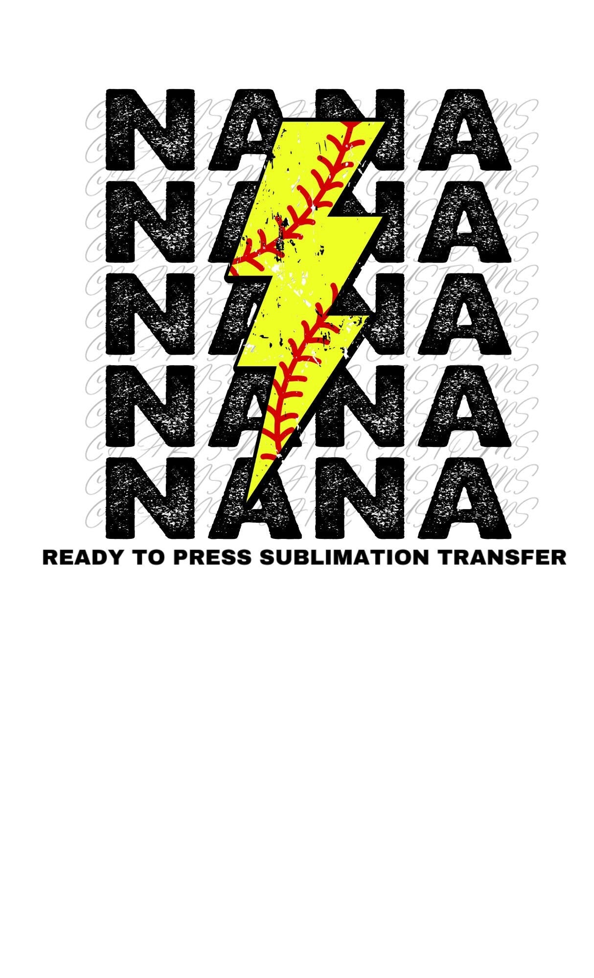 Softball Nana Ready to Press Sublimation Transfer