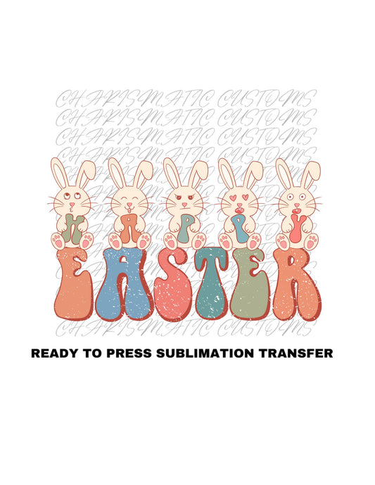 Happy Easter Ready to Press Sublimation Print Transfer