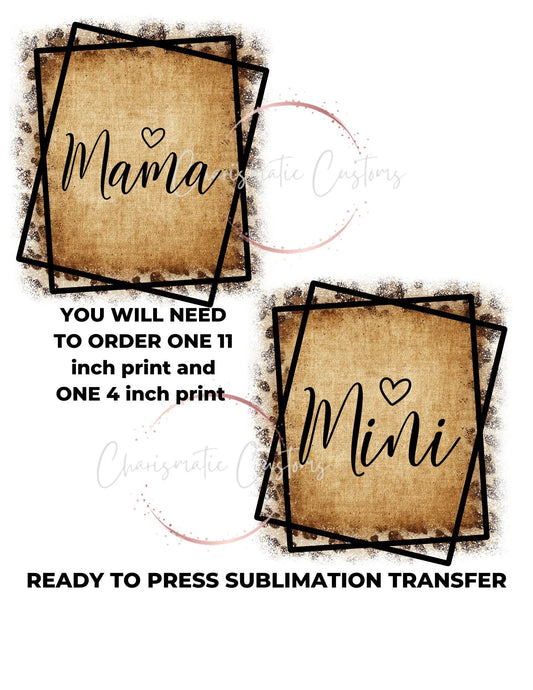 Mama and Mini Country Ready to Press Sublimation Transfer Print