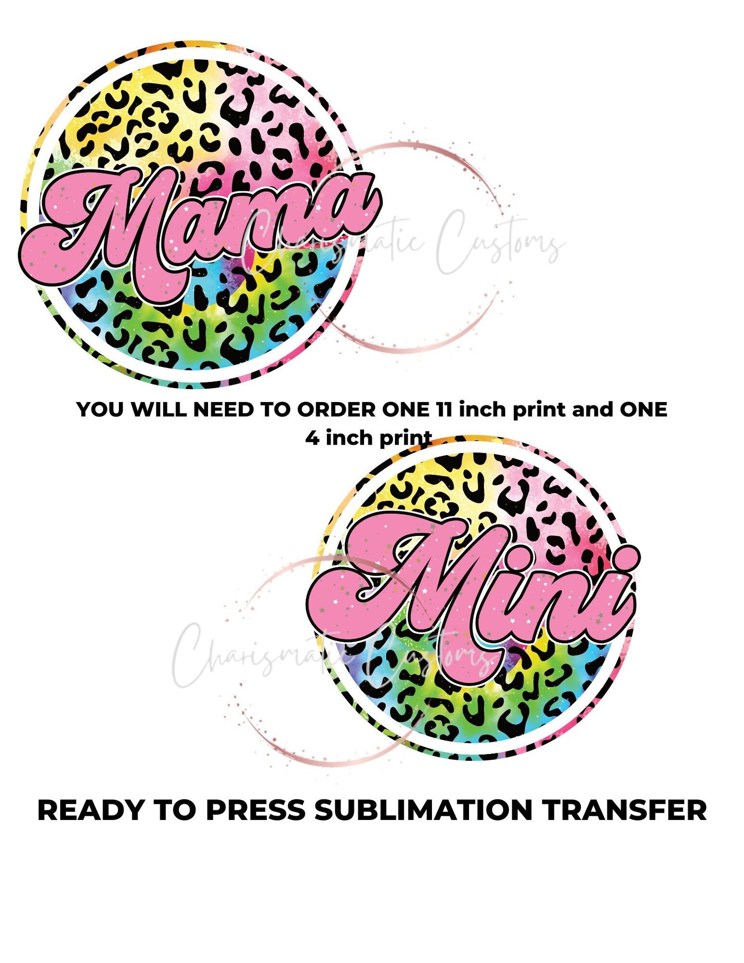 Mama and Mini Retro Ready to Press Sublimation Transfer Print