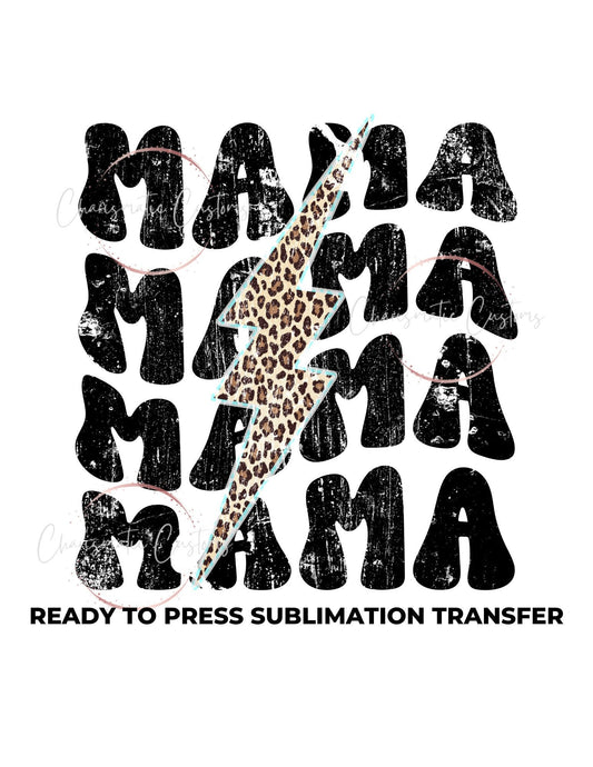 Mama bolt Ready to Press Sublimation Print Transfer