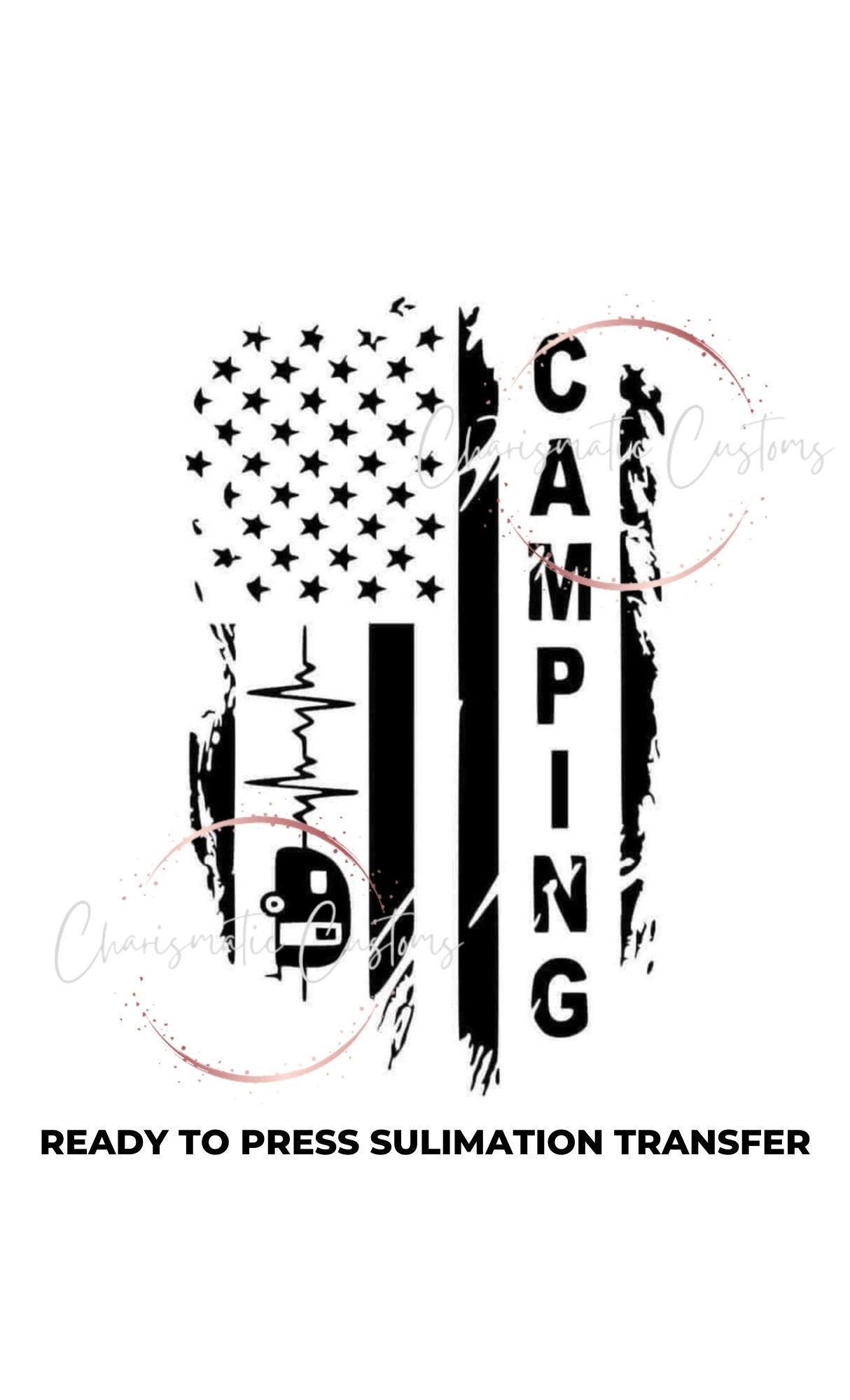 Camping Ready to Press Sublimation Print Transfer