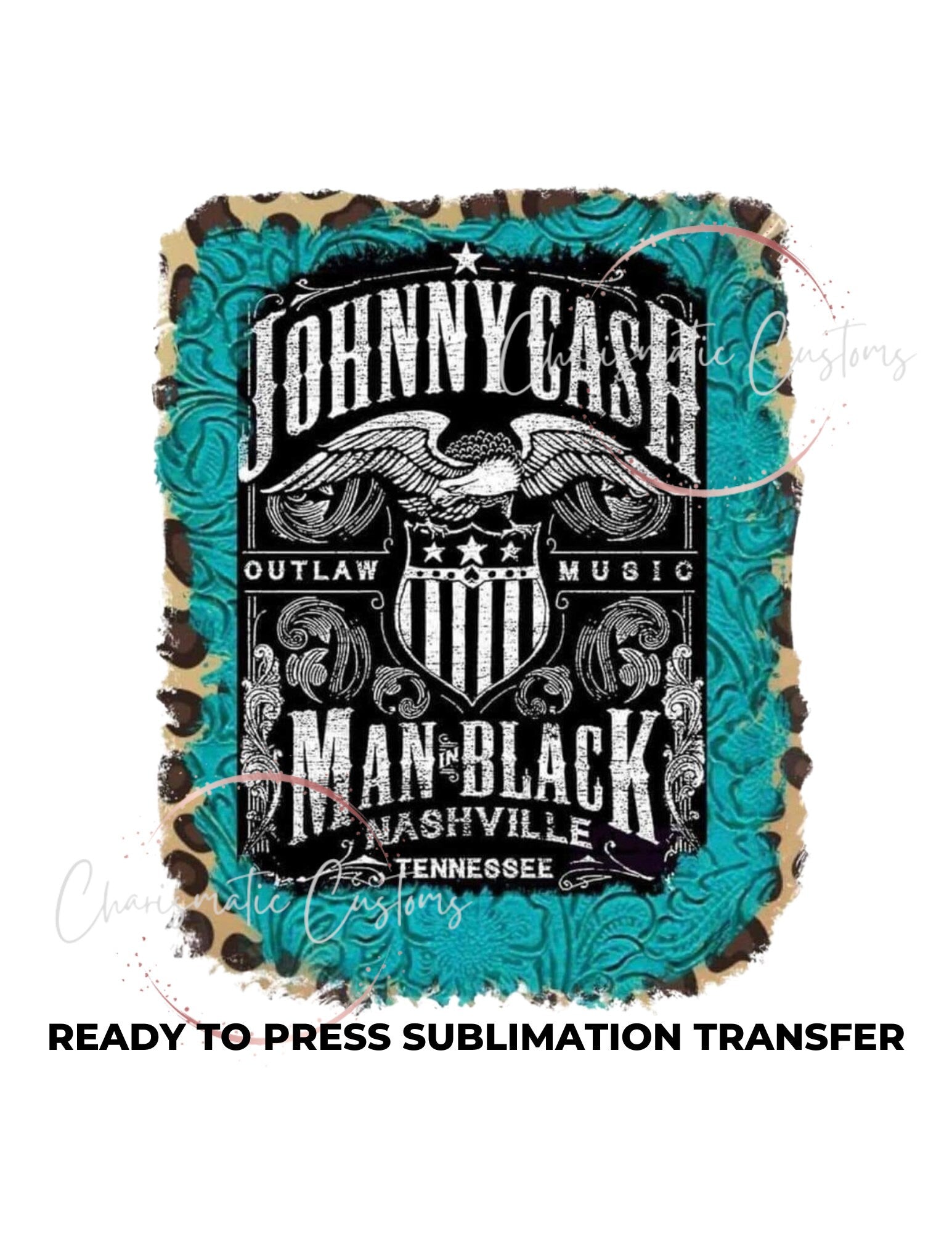 Cash Outlaw Music Ready to Press Sublimation Print Transfer