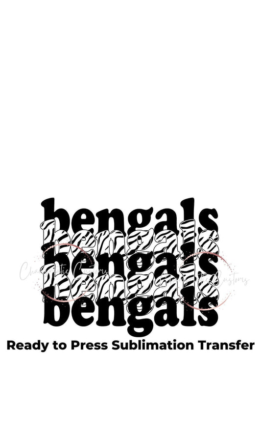 Bengals Letters Ready to Press Sublimation Print Transfer