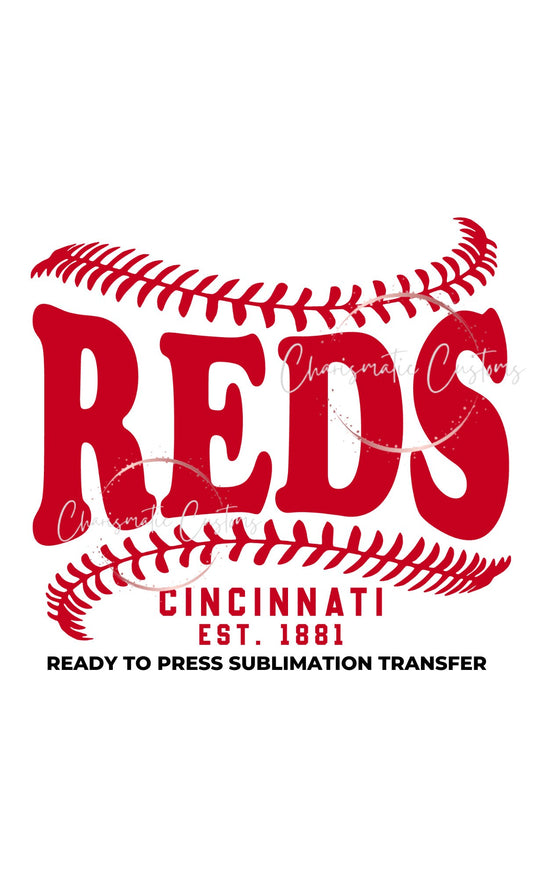 Cincinnati Reds Retro Ready to Press Sublimation Transfer