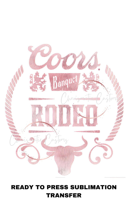 Pink Coors Ready to Press Sublimation Print Transfer