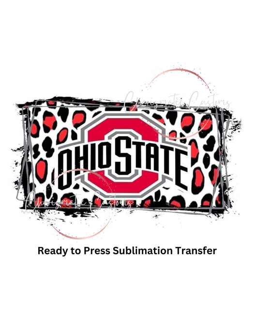 Scarlett and Gray Ohio Buckeyes Ready to Press Sublimation Print Transfer