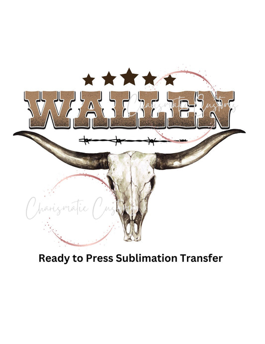 Wallen long horn only Ready to Press Sublimation Print Transfer