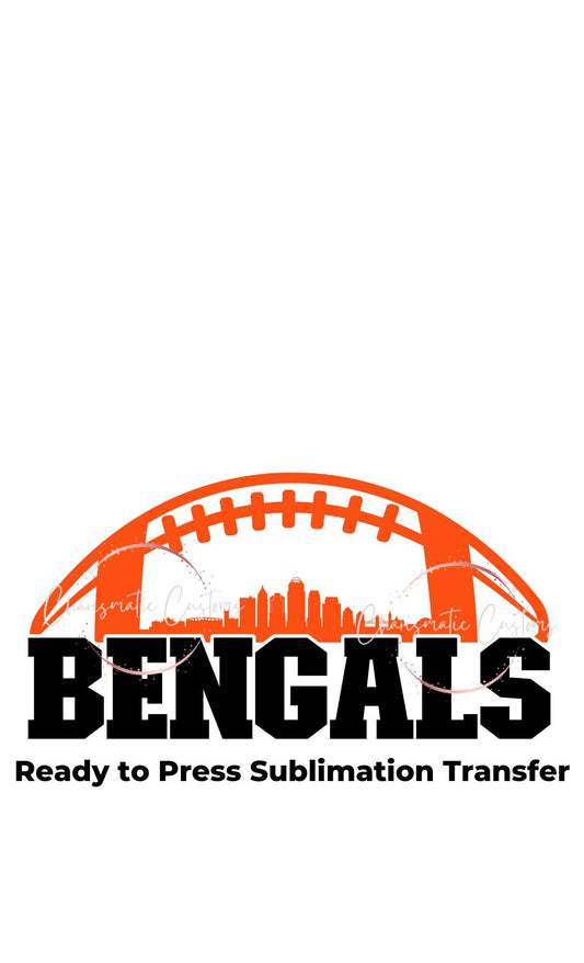 Bengals football Ready to Press Sublimation Print Transfer