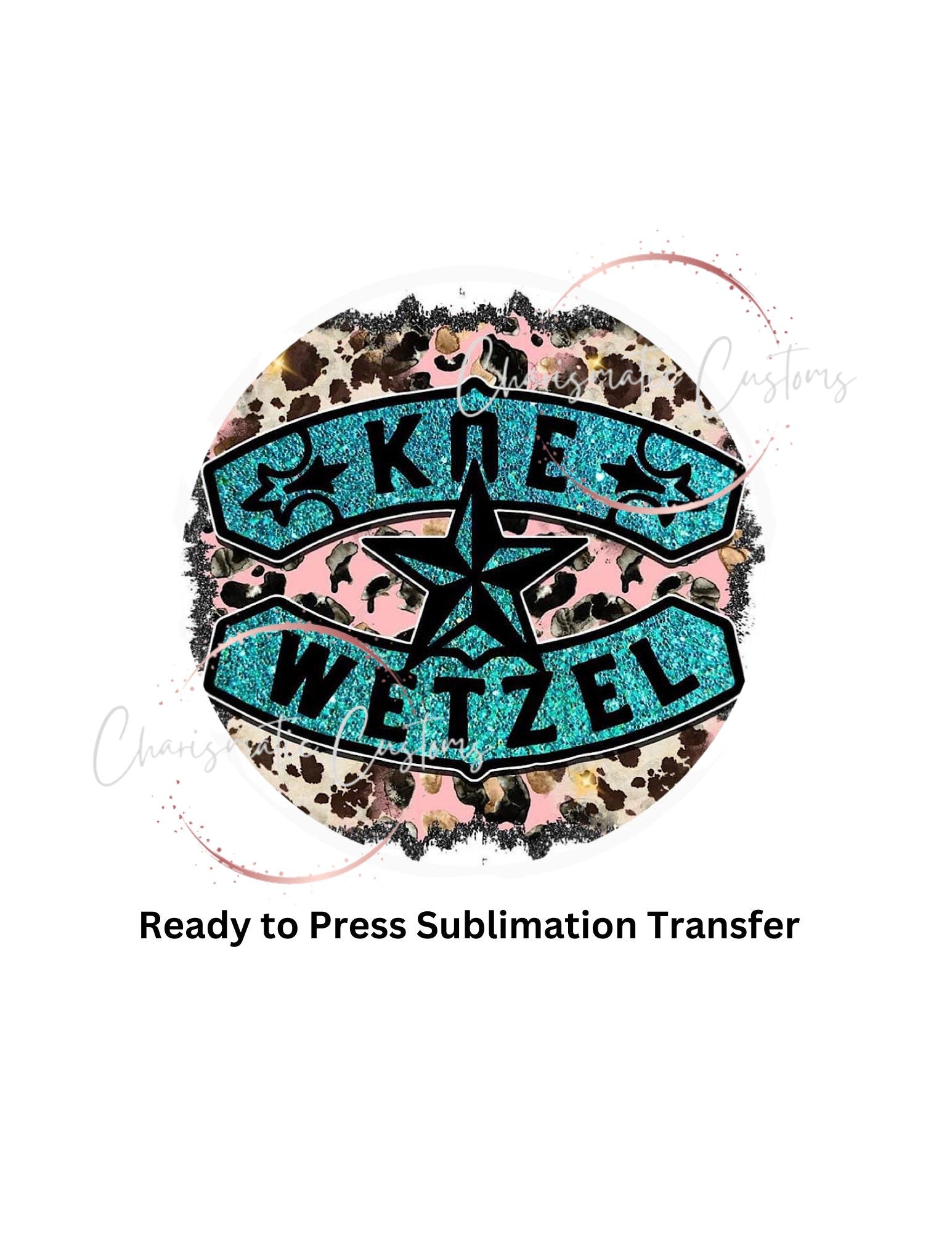 Wetzel Teal Ready to Press Sublimation Print Transfer