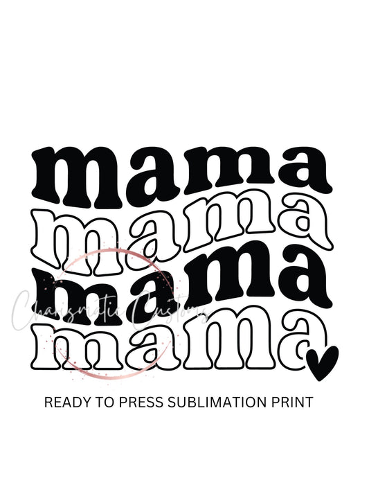 Mama wavy retro - Ready to Press Sublimation Print Transfer