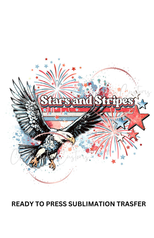 Stars and Stripes - NEW DROP- Ready to Press Sublimation Print Transfer