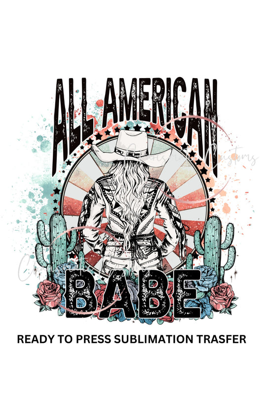 American Babe cactus - NEW DROP- Ready to Press Sublimation Print Transfer