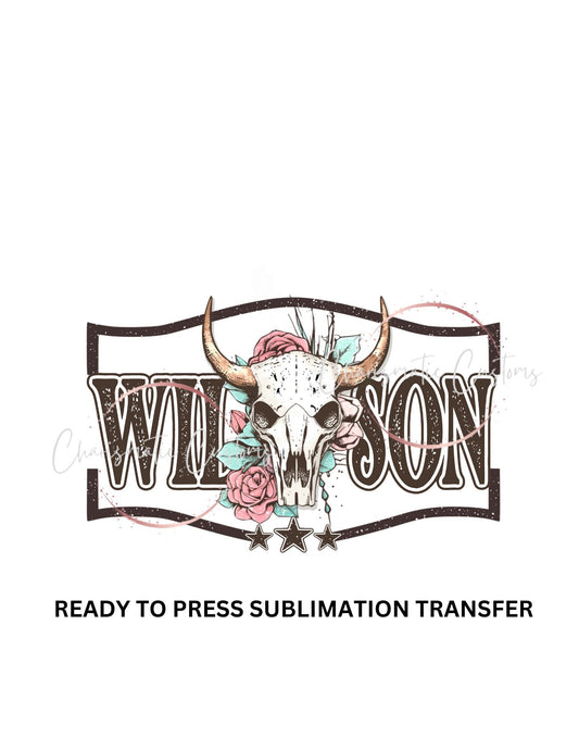 Western Boho longhorn Wilson - NEW DROP- Ready to Press Sublimation Print Transfer