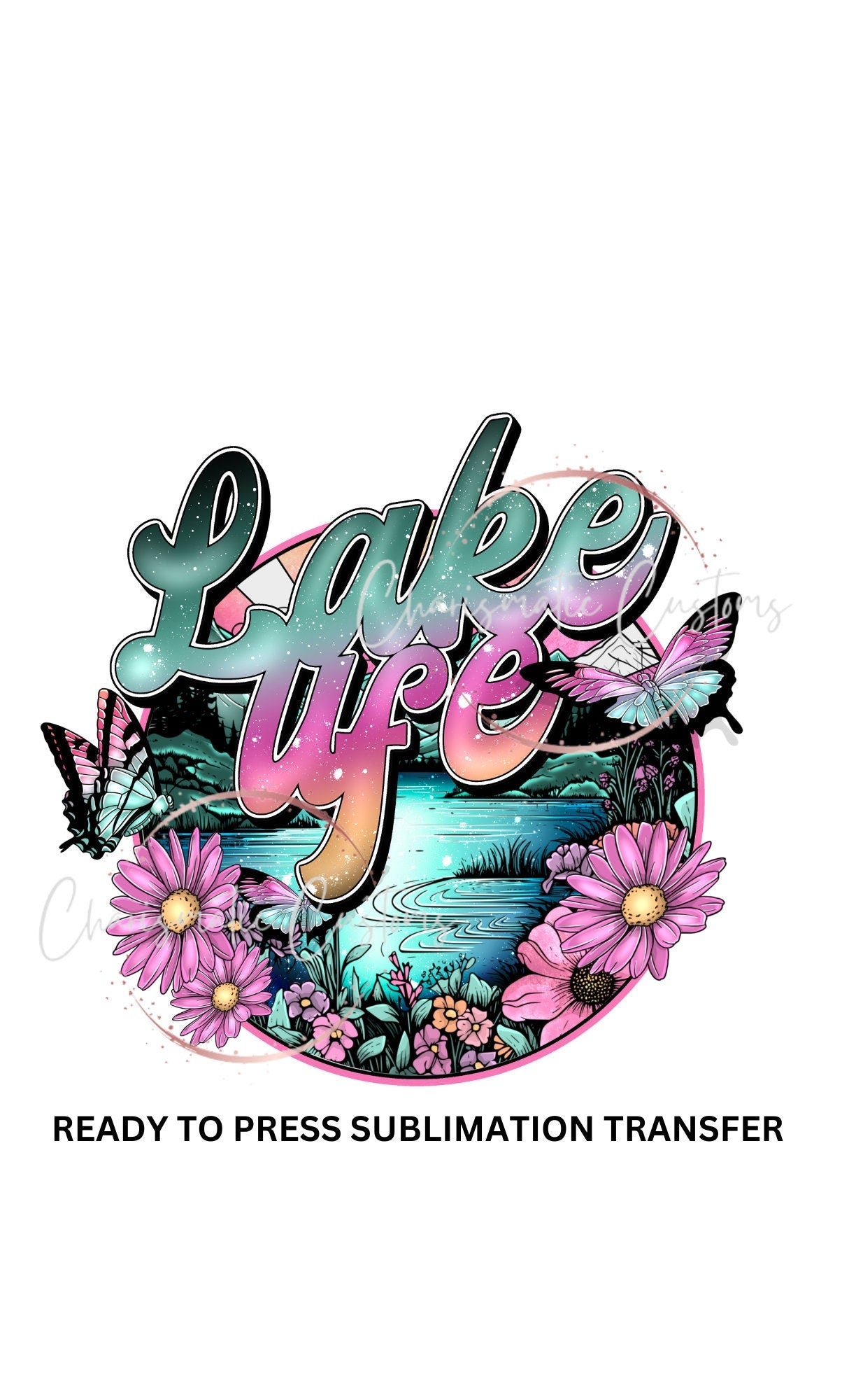 Lake Life Retro butterfly , lakes, water NEW DROP - Ready to Press Sublimation Print Transfer