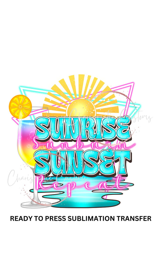 Sunrise Sunset Retro NEW DROP - Ready to Press Sublimation Print Transfer