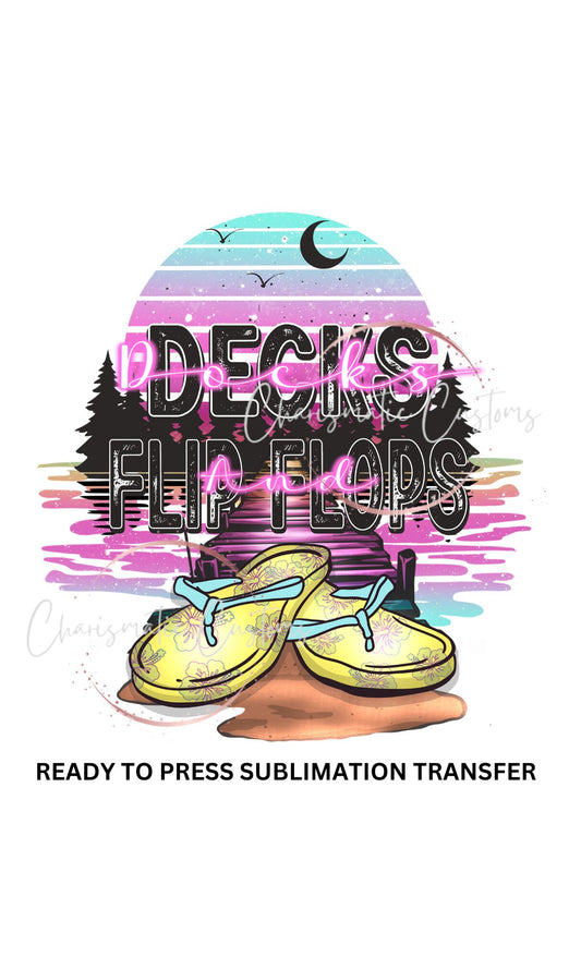 Flip Flops Retro NEW DROP - Ready to Press Sublimation Print Transfer