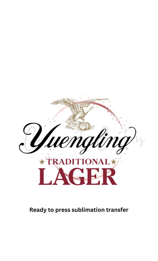 Yuengling retro gold, beer Ready to Press Sublimation Print Transfer
