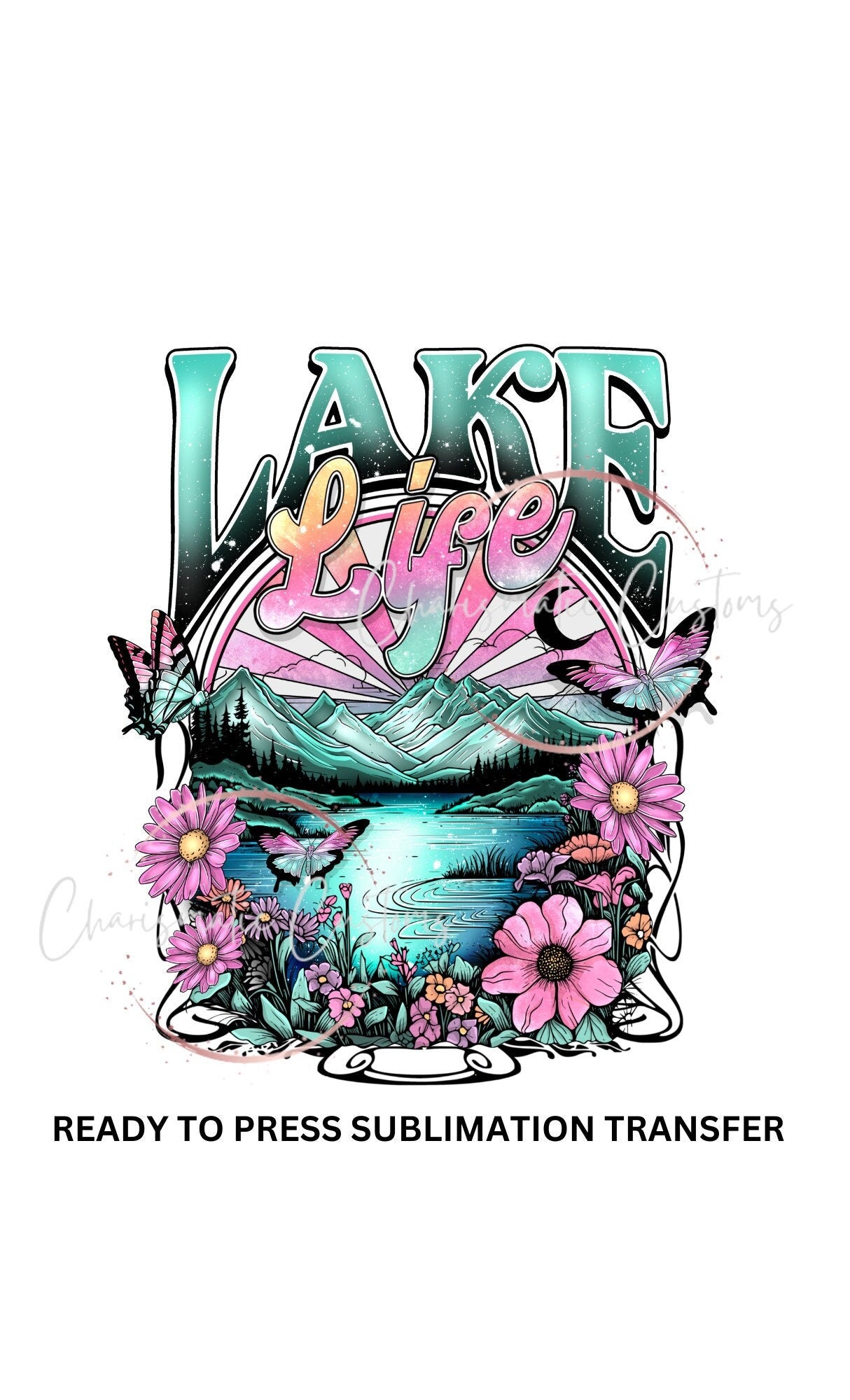 Lake Life Retro butterfly flower NEW DROP - Ready to Press Sublimation Print Transfer