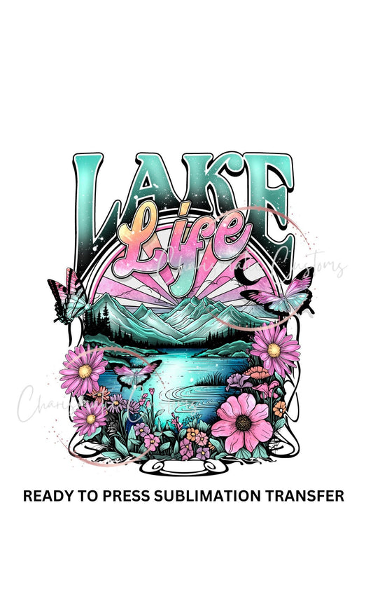 Lake Life Retro butterfly flower NEW DROP - Ready to Press Sublimation Print Transfer