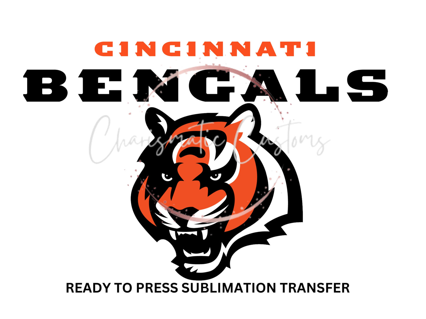 Bengals Tiger head retro Ready to Press Sublimation Print Transfer