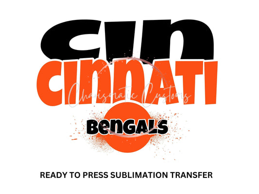 Cincinnati Football Bubble drop splatter bengals - NEW DROP- Ready to Press Sublimation Print Transfer