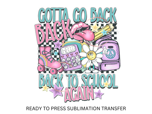 Student, Kid , Back to School Retro - NEW DROP- Ready to Press Sublimation Print Transfer