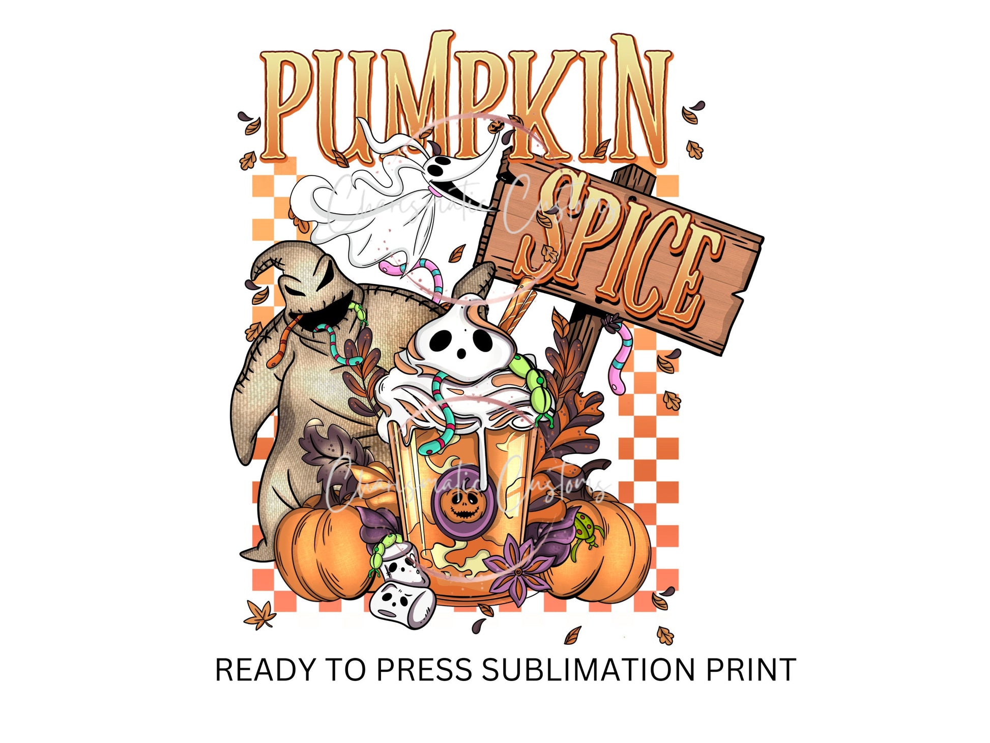 Pumpkin, ghost, Halloween- opti sleeve- check second picture purchase sleeve separate- NEW DROP- Ready to Press Sublimation Print Transfer