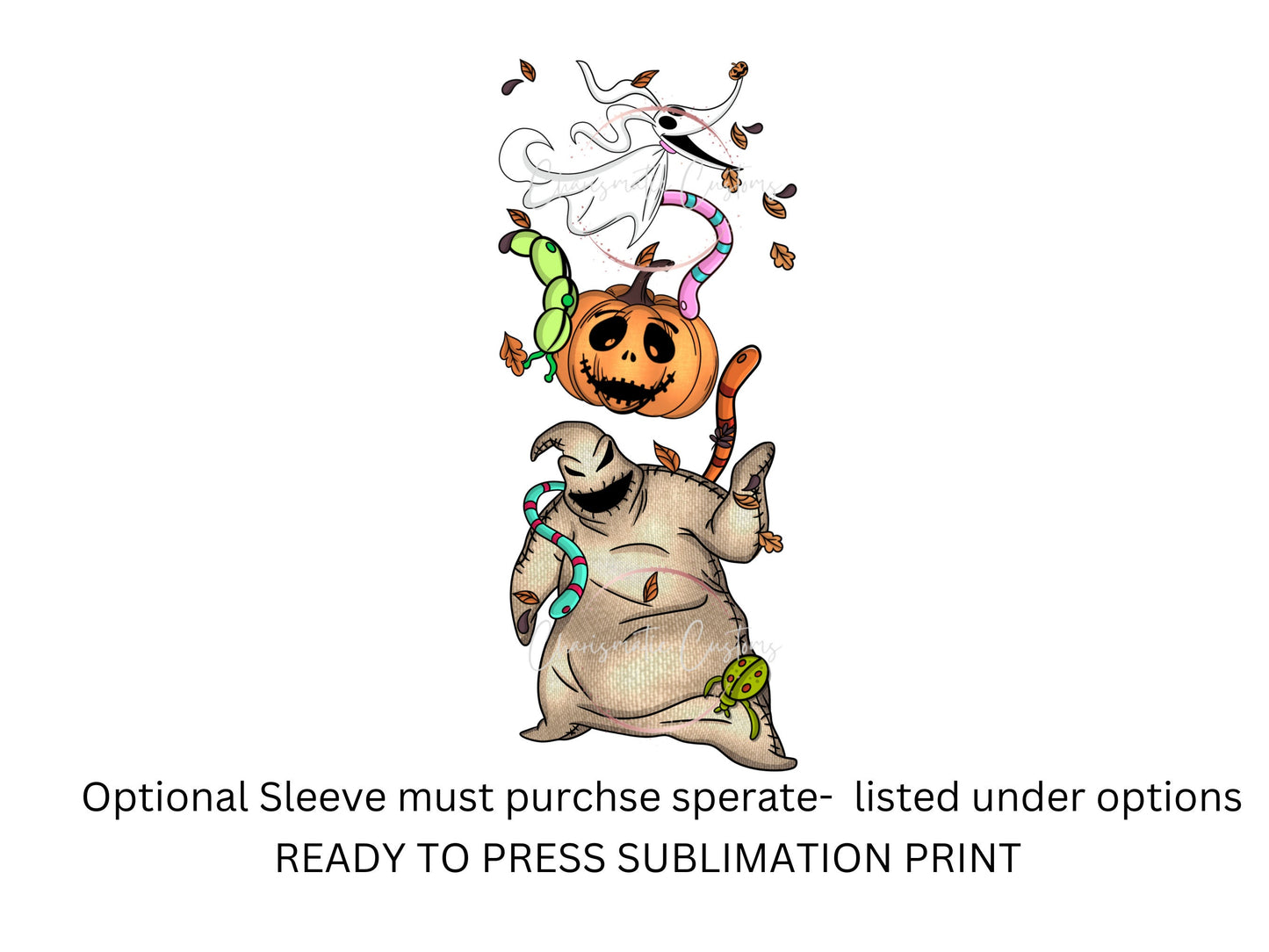 Pumpkin, ghost, Halloween- opti sleeve- check second picture purchase sleeve separate- NEW DROP- Ready to Press Sublimation Print Transfer