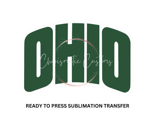 Ohio - Green Univ - NEW DROP- Ready to Press Sublimation Print Transfer