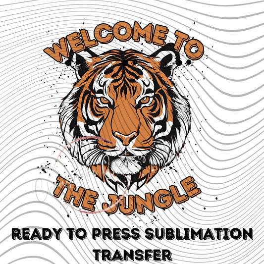 Tiger stripe, Welcome to the Jungle splatter, Football, Cincinnati, Bengal's - NEW DROP- Ready to Press Sublimation Print Transfer
